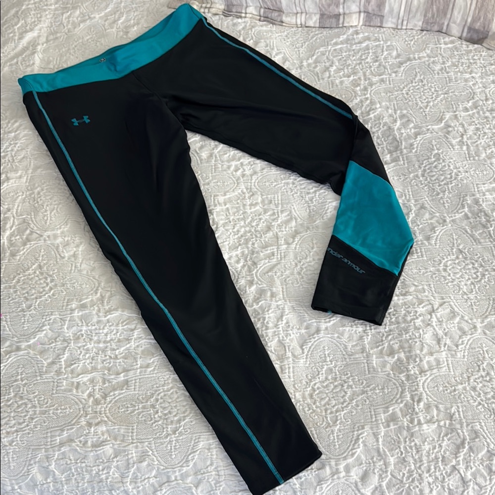 Under Armour Black and Teal Leggings